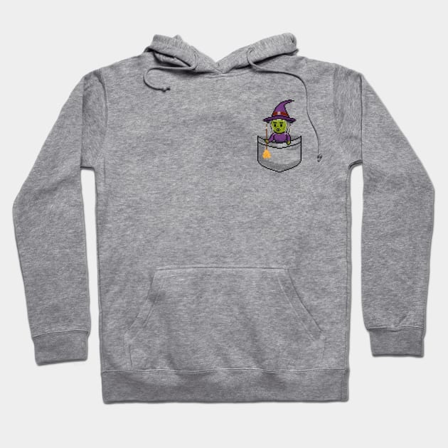 Pixel Pocket Witch Hoodie by gkillerb